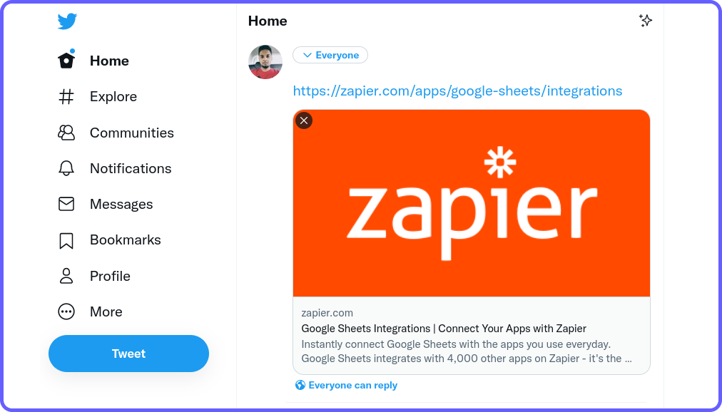 How Zapier URLs Look While Sharing