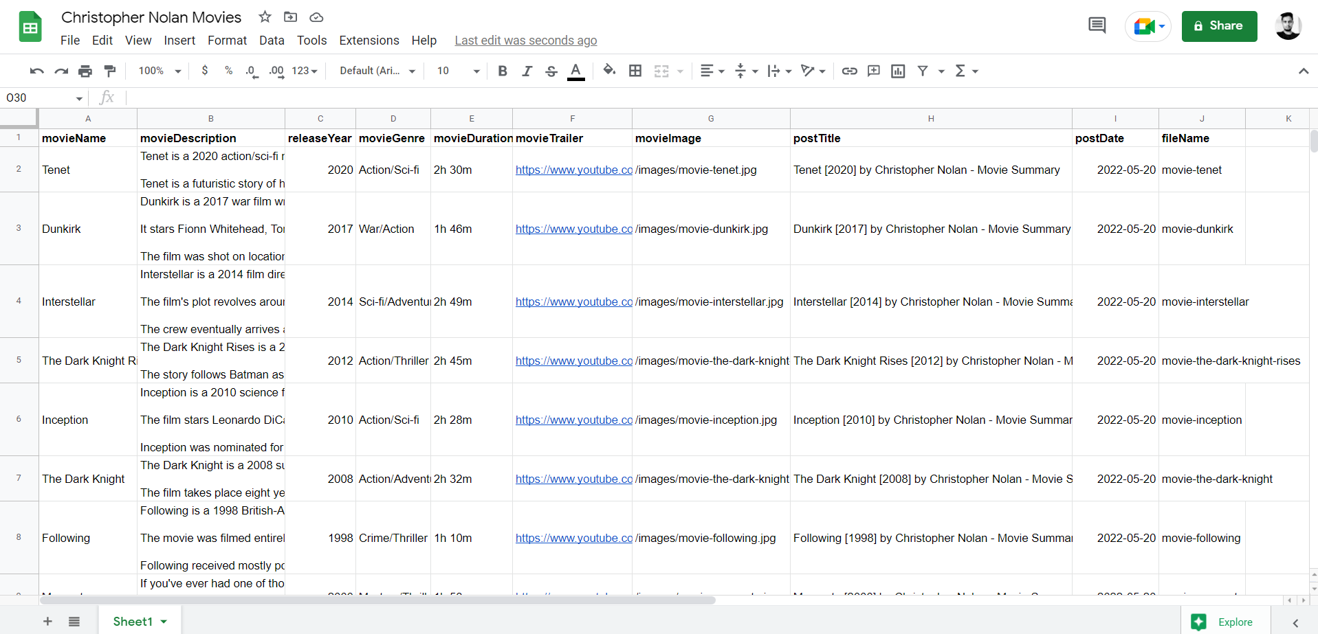 Collecting Data in Google Sheets