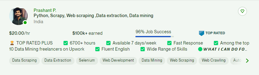 Upwork Data Scraper Example