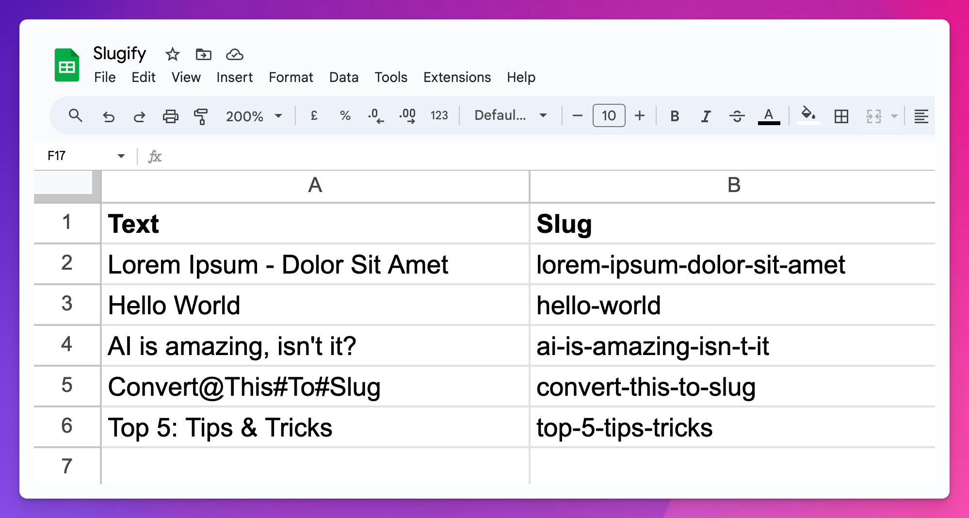 Convert Text to Slugs for pSEO