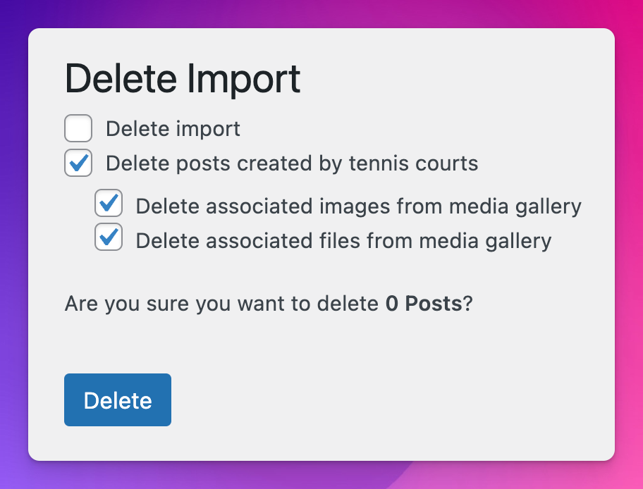 Delete All Imported Posts at Once