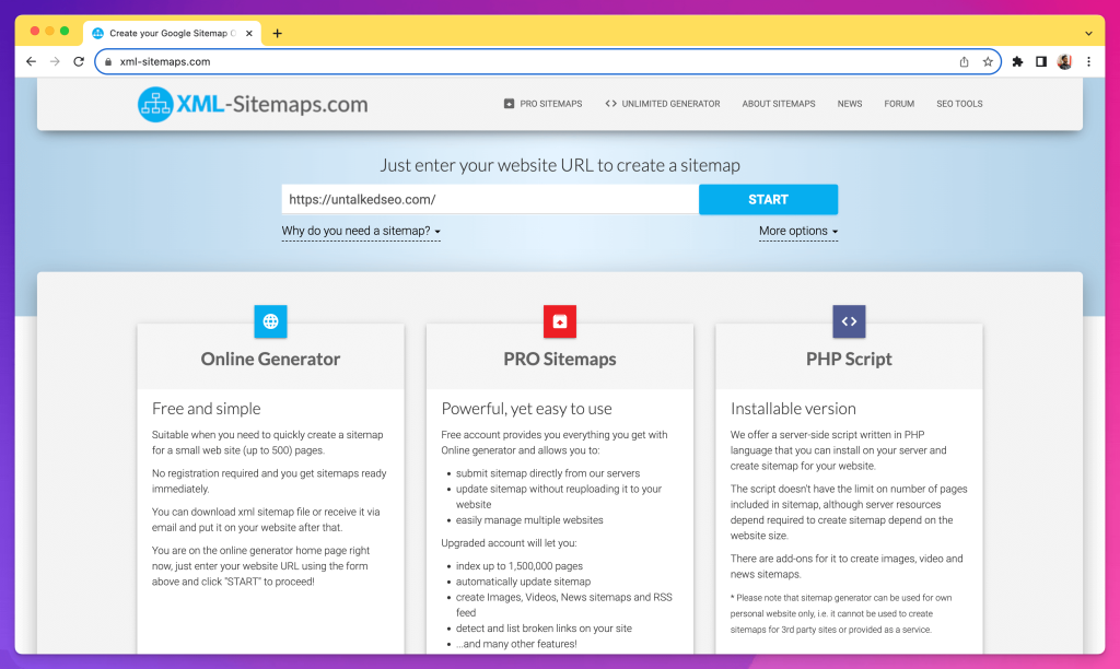 XML Sitemaps Generator Tool